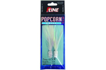 Image of P-Line Popcorn Krill Rig, 2-Hook, 5/0, White Head / White Feathers, PPK5/0-W/W