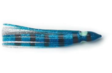 Image of P-Line Sunrise Squid Skirt 9 1/2", Blue/Clear/Black Stripe/Silver Flake, 1/Pack, SQ95-252