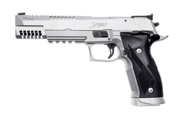 Image of SIG SAUER P226 X-Six Skeleton Pistol, 9mm Luger, 6 in barrel, stainless steel frame, black laminate grip, recoil operated semi-automatic, blade front, adjustable rear, 19 round magazine, P226 X6S-1-FRRMPG