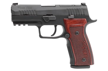 Image of SIG SAUER P320 AXG Pistol, 9mm Luger, 3.9 in barrel, black anodized alloy frame, checkered walnut grip, recoil operated semi-automatic, tritium night sights, classic model, 17 round magazine, P320 AXG-1-FRRMPG