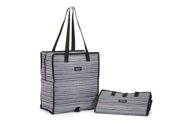 Image of Packit Grocery Bag, Wobbly Stripes, Black and White, PKT-20866