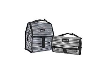 Image of Packit Lunch Bag, Wobbly Stripes, Black and White, PKT-20576