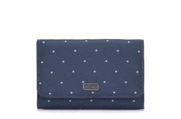 Image of Pacsafe Daysafe Trifold Women's Wallet, Navy Polka Dot 20525625