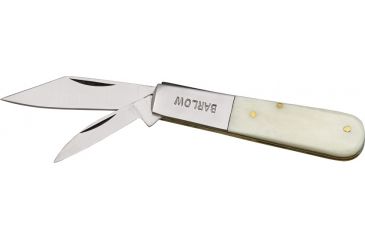 Image of Pakistan Barlow Clip Wharncliffe Knife, White-Gunmetal Gray, 3.25in. Closed PA5023BO