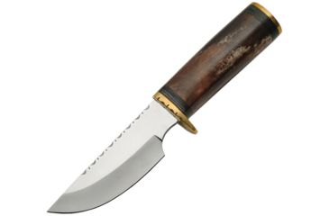 Image of Pakistan Bone Handle Skinner Fixed Blade Knife, 4.125in, Clip Point, Brown, Bone Handle PA8004BR
