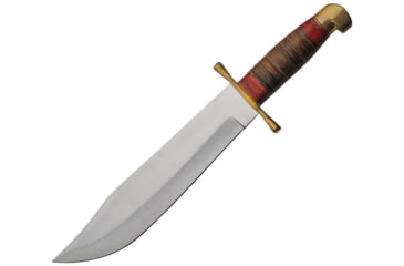 Image of Pakistan Bowie Knife, 11.5 satin finish stainless clip point blade, Stacked leather handle, 203414