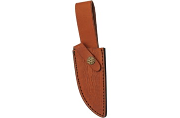 Image of Pakistan Cave Bone Hunter Knife, 9in Overall, 4.5in Satin Stainless Steel Blade, Bone Handle, Stainless Guard/Aluminum Pommel, Brown Leather Belt Sheath, 203490