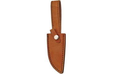 Image of Pakistan Hunter Pakkawood Fixed Blade Knife, 8.75in Overall, 4.25in Satin SS Drop Point, Black Pakkawood Handle, Brown Leather Belt Sheath, 203361-BK