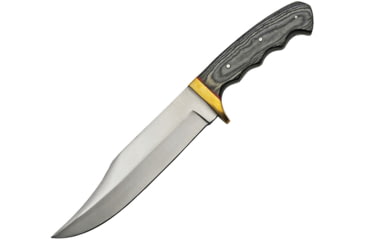 Image of Pakistan Mountain Lion Fixed Blade Knife, 7.25 satin finish stainless clip point blade, Black finger grooved pakkawood handle, 203421-BK
