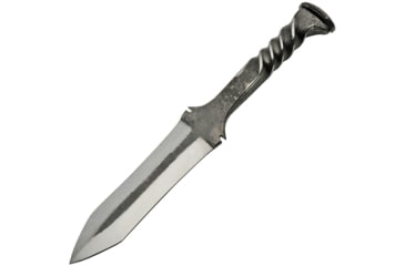 Image of Pakistan Railroad Spike Dagger, 11in Overall, 5.5in Double Edge Blade, Twisted Handle, Brown Leather Sheath, HS-4414
