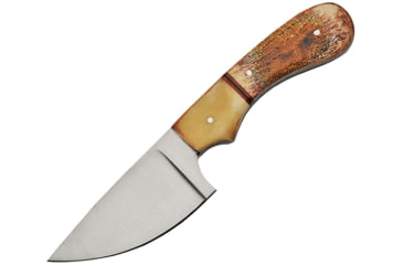 Image of Pakistan Skinner Bone Fixed Blade Knife, 7in Overall, 3in Satin SS Blade, Bone Handle, Brown Leather Belt Sheath, 203401