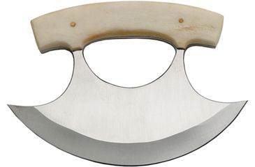 Image of Pakistan Ulu Bone Handles Fixed Blade Knife, 5.5in, Standard Edge, Smooth Bone Handle PA8011BO