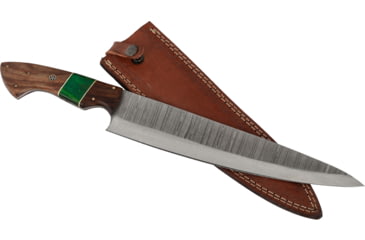 Image of Paladin Fixed Blade Knife, 11in, Damascus Steel, Hardwood, PE-DAM-6017