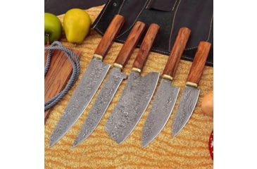 Image of Paladin Japanese Damascus Steel Santonku Chef Knife Set, 5 Pc, PE-5JS-2003