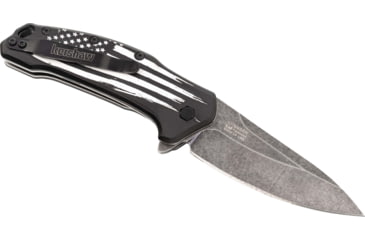 Image of Paladin Kershaw Link Assisted Opening Folding Knife - Marine Engraving, 3.25in, Stainless Steel, Drop Point, Black, PE-KER-8510-MAR