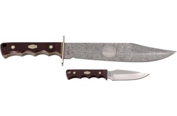 Image of Paladin Old Timer Fixed Blade Combo Knife Set - Alamo, Stainless Steel, Drop Point, Brown Sawcut Synthetic Handle, PE-OT-8506-A