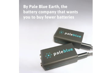 Image of Pale Blue Earth Pale Blue Smart Lithium Ion USB Rechargeable 9V Batteries 2 Pack, Gray, PB-9V-C