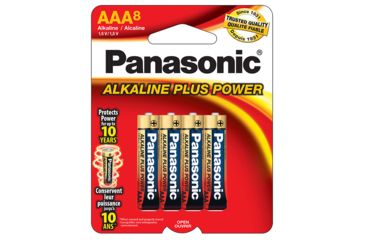 Image of Panasonic Aklaline Size AAA Plus Power Batteries - Pack of 8 AM4PA8B