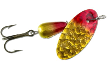 Image of Panther Martin Hammered Regular In-Line Spinner, #4, 1/8 oz Yellow Red, 4PMHM-HYR