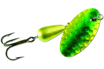Image of Panther Martin Hammered Regular In-Line Spinner, #6, 1/4oz, Ultraviolet Lime/Chartreuse, 6PMHMUV-HLC