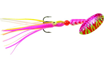 Image of Panther Martin Hammered UV Hoochie Skirt In-Line Spinner, #15, 1/2 oz, Yellow &amp; Pink, 15PMSSTUVHHHHYPT