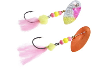 Image of Panther Martin Holy Roe Holographic Hammered In-Line Spinner, #15L, 3/8oz, Chartreuse &amp; Pink, 15LPMSSHR-HCP
