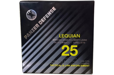 Image of Panzer Arms LEQUIAN Special HV 12 Gauge 2.75in 9 Pellets Buckshot Shotgun Ammunition, 00 Buck, 25 Rounds, 25, PDL0012BS