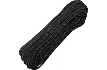 Image of Marbles Parachute Cord,Black w/ Reflective Gray,100 feet RG1059H