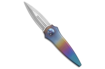 Image of Paragon Paragon Warlock Metallic Silver Titanium Starburst 3.9" Gray/Stonewash, Gray, CPM S35VN, adult, BHQ-224987