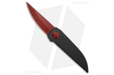 Image of Paragon Phoenix Folding Knife, 3.875in, CPM S35VN Stainless Steel, Spear Point Blade, Aluminum Black Handle, Red/Black, 9.375in, BHQ-181785