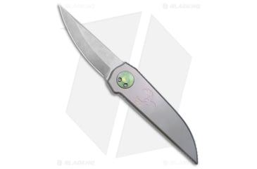 Image of Paragon Phoenix Gravity Folding Knife, 3.90in, CPM S35VN Stainless Steel, Spear Point Blade, Titanium Green Handle, Gray/Green, 9.45in, BHQ-180564