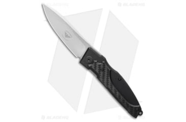 Image of Paragon Pocket Samurai Front Flipper Folding Knife, 3.25in, CPM S35VN Stainless Steel, Drop Point Blade, Carbon Fiber, G10 Black Handle, Gray/Black, 7.75in, BHQ-125252