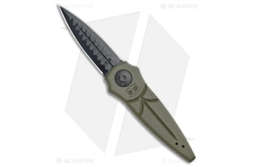 Image of Paragon Warlock Enchanter Folding Knife, 3.875in, CPM S30V, Dagger Blade, Aluminum OD Green Handle, Black Sorcerer, Black/OD Green, 9.375in, BHQ-69125