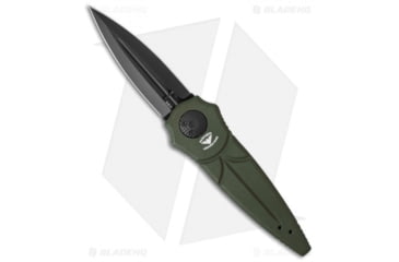 Image of Paragon Warlock Enchanter Folding Knife, 3.875in, CPM S30V, Dagger Blade, Aluminum OD Green Handle, Cross Black, Black/OD Green, 9.375in, BHQ-34472
