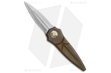 Image of Paragon Warlock Enchanter Folding Knife, 3.875in, CPM S35VN Stainless Steel, Dagger Blade, Titanium Bronze Handle, Gray/Bronze, 9.375in, BHQ-134032