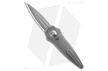 Image of Paragon Warlock Enchanter Folding Knife, 3.875in, CPM S35VN Stainless Steel, Dagger Blade, Titanium Gray Handle, Hand Ground, Gray/Steel/Gray, 9.375in, BHQ-176342