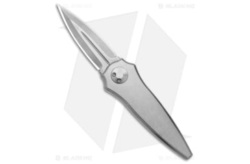 Image of Paragon Warlock Enchanter Folding Knife, 3.875in, CPM S35VN Stainless Steel, Dagger Blade, Titanium Gray Handle, Satin, Gray/Steel/Gray, 9.375in, BHQ-174493