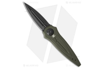 Image of Paragon Warlock Folding Knife, 3.875in, CPM S30V, Dagger Blade, Aluminum OD Green Handle, Black/OD Green, 9.375in, BHQ-35577