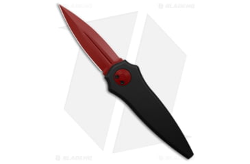 Image of Paragon Warlock Folding Knife, 4.00in, CPM S35VN Stainless Steel, Dagger Blade, Aluminum Black Handle, Red/Black, 9.40in, BHQ-182974