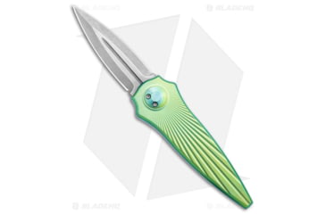 Image of Paragon Warlock Metallic Folding Knife, 3.875in, CPM S35VN Stainless Steel, Dagger Blade, Titanium Blue/Green Handle, Gray/Gray/Blue/Green, 9.375in, BHQ-141500