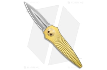 Image of Paragon Warlock Metallic Folding Knife, 3.875in, CPM S35VN Stainless Steel, Dagger Blade, Titanium Gold Handle, Gray/Gray/Gold, 9.375in, BHQ-176253