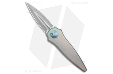 Image of Paragon Warlock Metallic Folding Knife, 3.875in, CPM S35VN Stainless Steel, Dagger Blade, Titanium Teal Handle, Gray/Gray/Teal, 9.375in, BHQ-176256