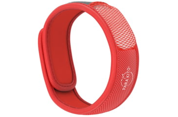 Image of Parakito Mosquito Repellent Wristband w/ 2 Refills Solid Color, Red, One Size, FGWB179