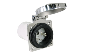 Image of ParkPower Stainless Steel Square Power Inlet 50 Amp, 6373EL-BRV