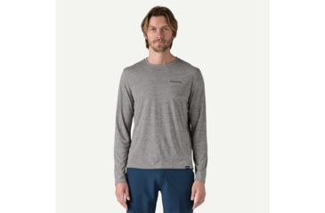 Image of Patagonia Patagonia Mens Long Sleeve Cap Cool Daily Graphic Shirt - Waters, 45170-BLAF-S