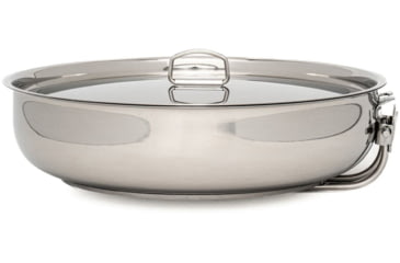 Image of Pathfinder Stainless Steel Folding Skillet and Lid, Locking Folding Handle, SSFPwl