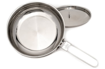 Image of Pathfinder Stainless Steel Folding Skillet and Lid, Locking Folding Handle, SSFPwl