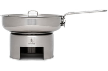 Image of Pathfinder Stainless Steel Folding Skillet and Lid, Locking Folding Handle, SSFPwl