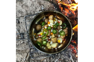 Image of Pathfinder Stainless Steel Folding Skillet and Lid, Locking Folding Handle, SSFPwl