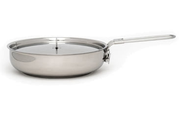 Image of Pathfinder Stainless Steel Folding Skillet and Lid, Locking Folding Handle, SSFPwl